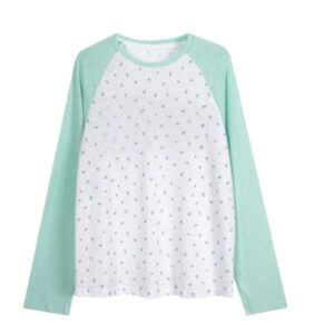 Chic Color-Block Floral Long-Sleeve Top
