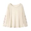 Loose-Fit Casual Long-Sleeve Top — Apricot