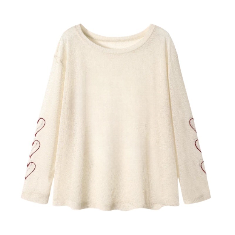 Loose-Fit Casual Long-Sleeve Top β Apricot