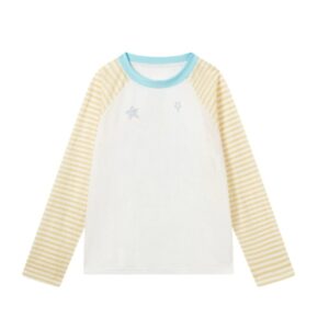 Trendy Yellow-Striped Long-Sleeve Top