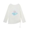Fun Dolphin Print Oversized Long-Sleeve Top