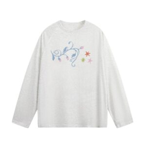 Casual-Style Simple Design Long-Sleeve Top — Grey