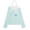 Two-Piece Long-Sleeve Halter Top Set
